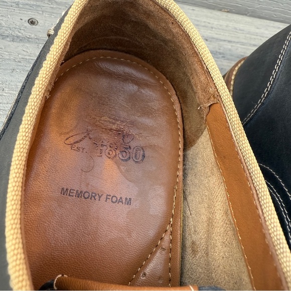 Johnston & Murphy 1850 Classic Dark Navy Leather Men's Oxford Shoes Size 10.5 - Picture 8 of 17